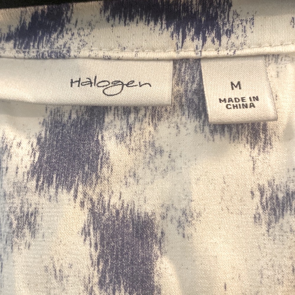 Halogen Silk White & Purple Silk Tanktop Blouse - Picture 5 of 11